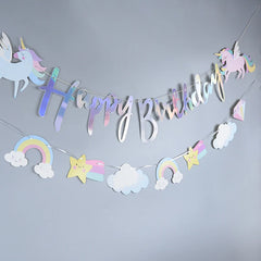 ELMAS Magical Unicorn Birthday Banner Garland Decor