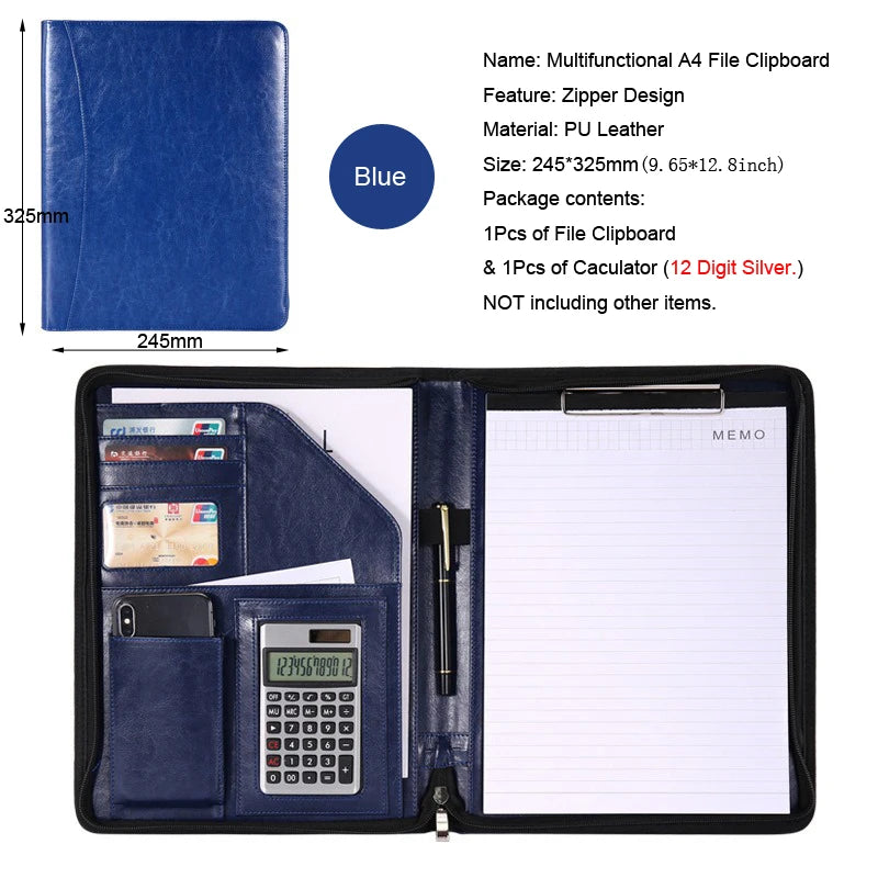 ELMAS Leather A4 Executive Portfolio & Organizer - Al Masam Stationery LLC
