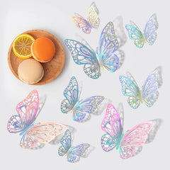 ELMAS 12pcs 3D Hollow Butterflies Wall Stickers DIY