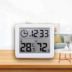 ELMAS Modern Digital Desk Clock with Temp & Humidity Display