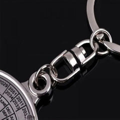 ELMAS Timeless Silver Alloy Perpetual Calendar Keychain