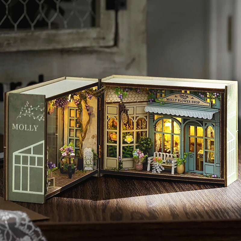 ELMAS Enchanting DIY Mini Dollhouse with LED Lights - Al Masam Stationery LLC