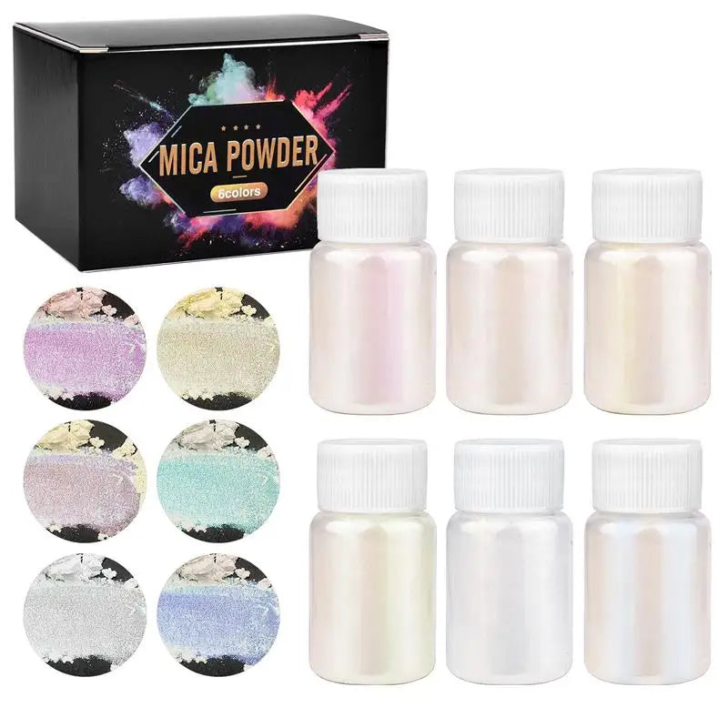 ELMAS 6 Color Pearl Powder Pigment Set for DIY Crafts - Al Masam Stationery LLC