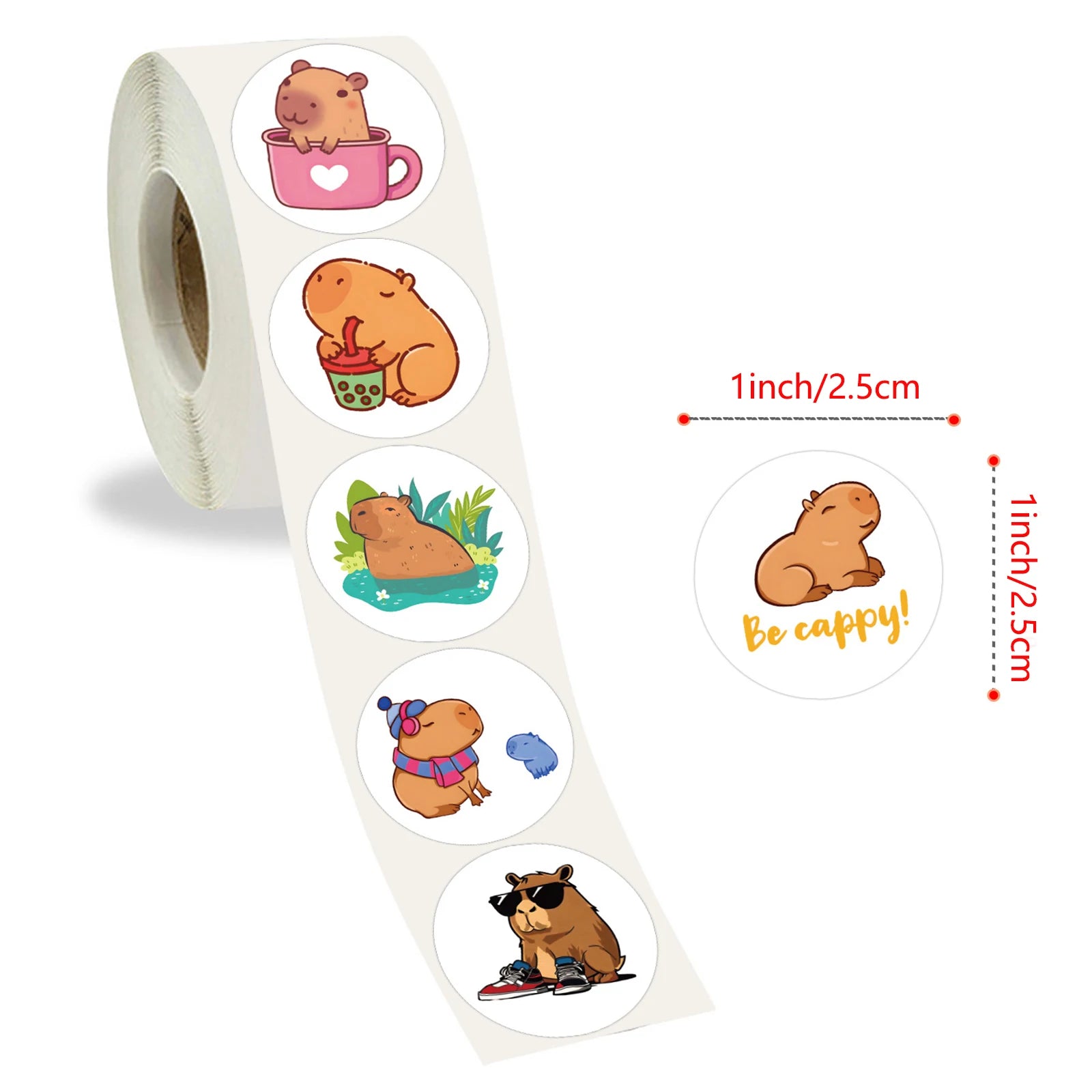 ELMAS Adorable Capybara Cartoon Stickers for Crafts - Al Masam Stationery LLC