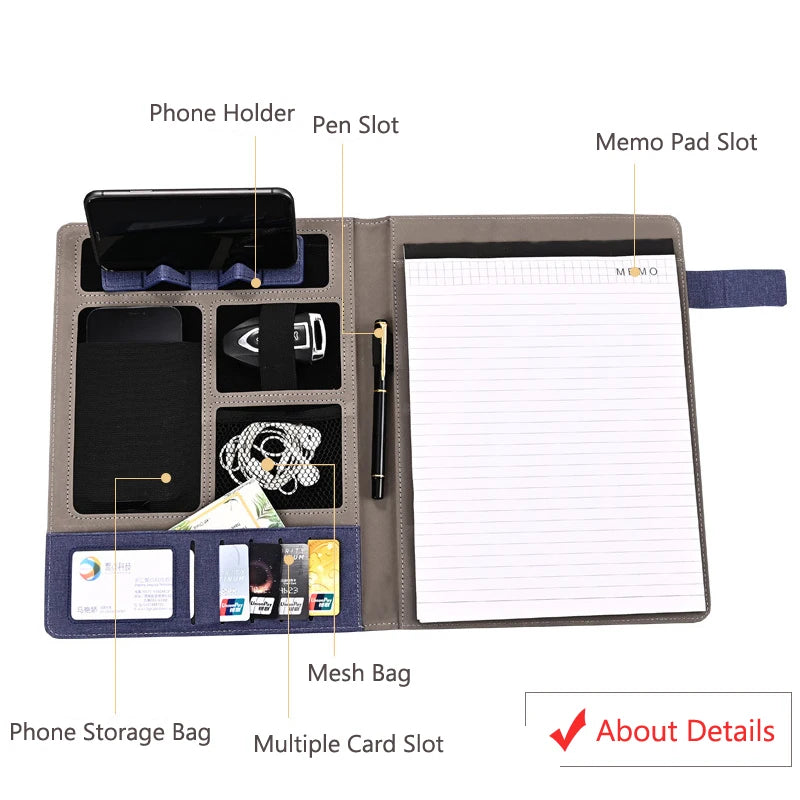 ELMAS Business Leather Padfolio & Document Organizer - Al Masam Stationery LLC