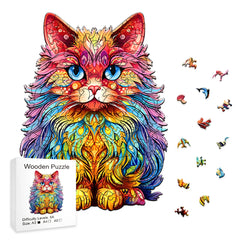 ELMAS Wooden Puzzle Gifts - Cat & Peacock Intelligence Game - Al Masam Stationery LLC