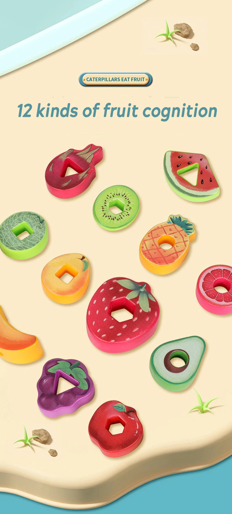 ELMAS Fruit Shape Montessori Threading Toys for Kids - Al Masam Stationery LLC