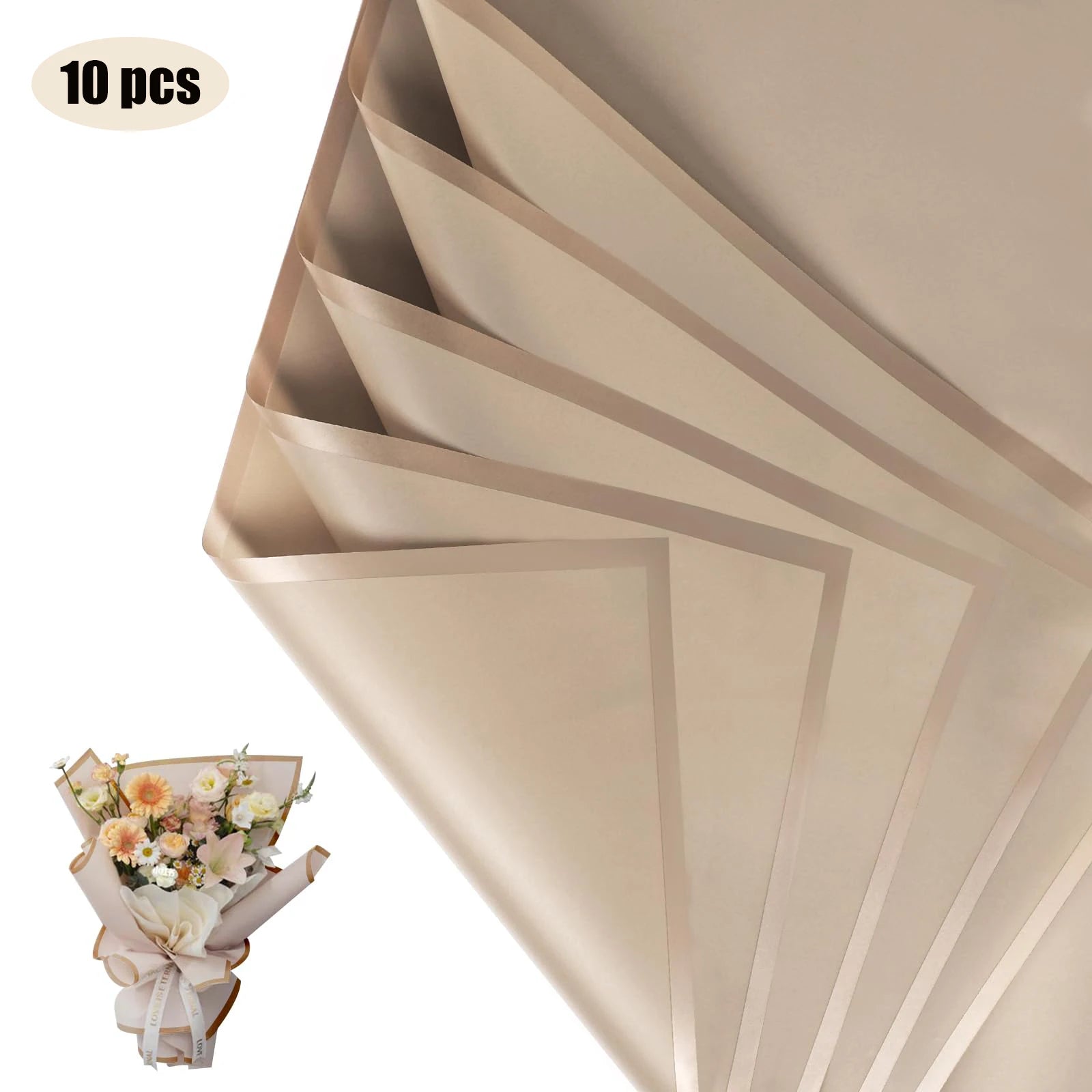 ELMAS Elegant Flower Wraps with Golden Edges - 10 Sheets - Al Masam Stationery LLC