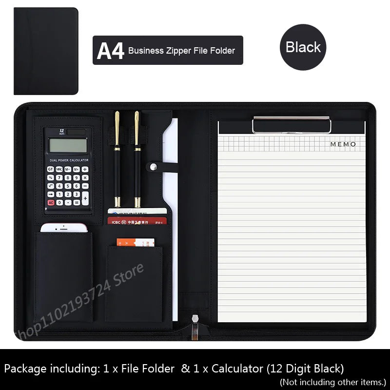 ELMAS Leather A4 Executive Portfolio & Organizer - Al Masam Stationery LLC
