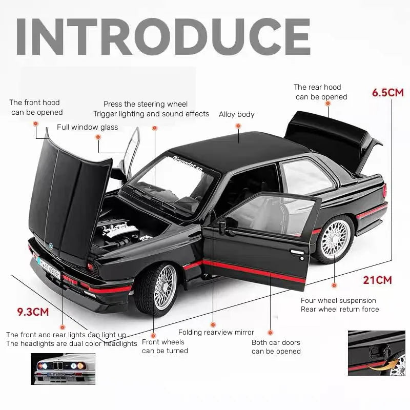 ELMAS 1:24 BMW M3 E30 IM Alloy Diecast Car Model Gift - Al Masam Stationery LLC