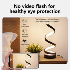 ELMAS Dimmable LED Spiral Table Lamp for Modern Bedrooms