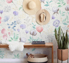 ELMAS Customized Wallpaper Mural Watercolor Flowers - Al Masam Stationery LLC