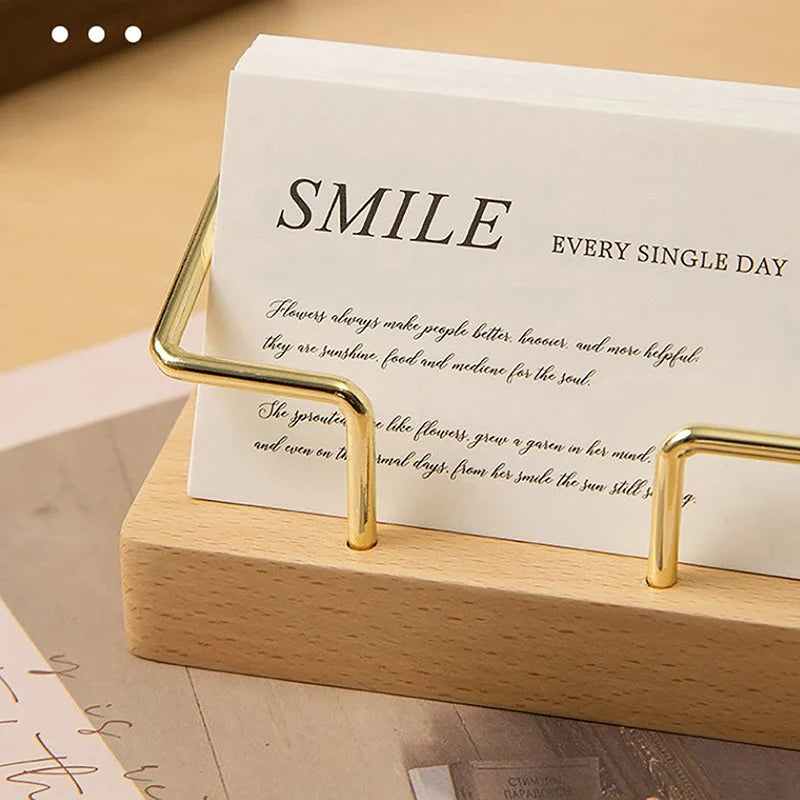 ELMAS Elegant Wooden Business Card Organizer Stand - Al Masam Stationery LLC