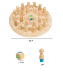 ELMAS Wooden Memory Match Stick Chess Game for Kids