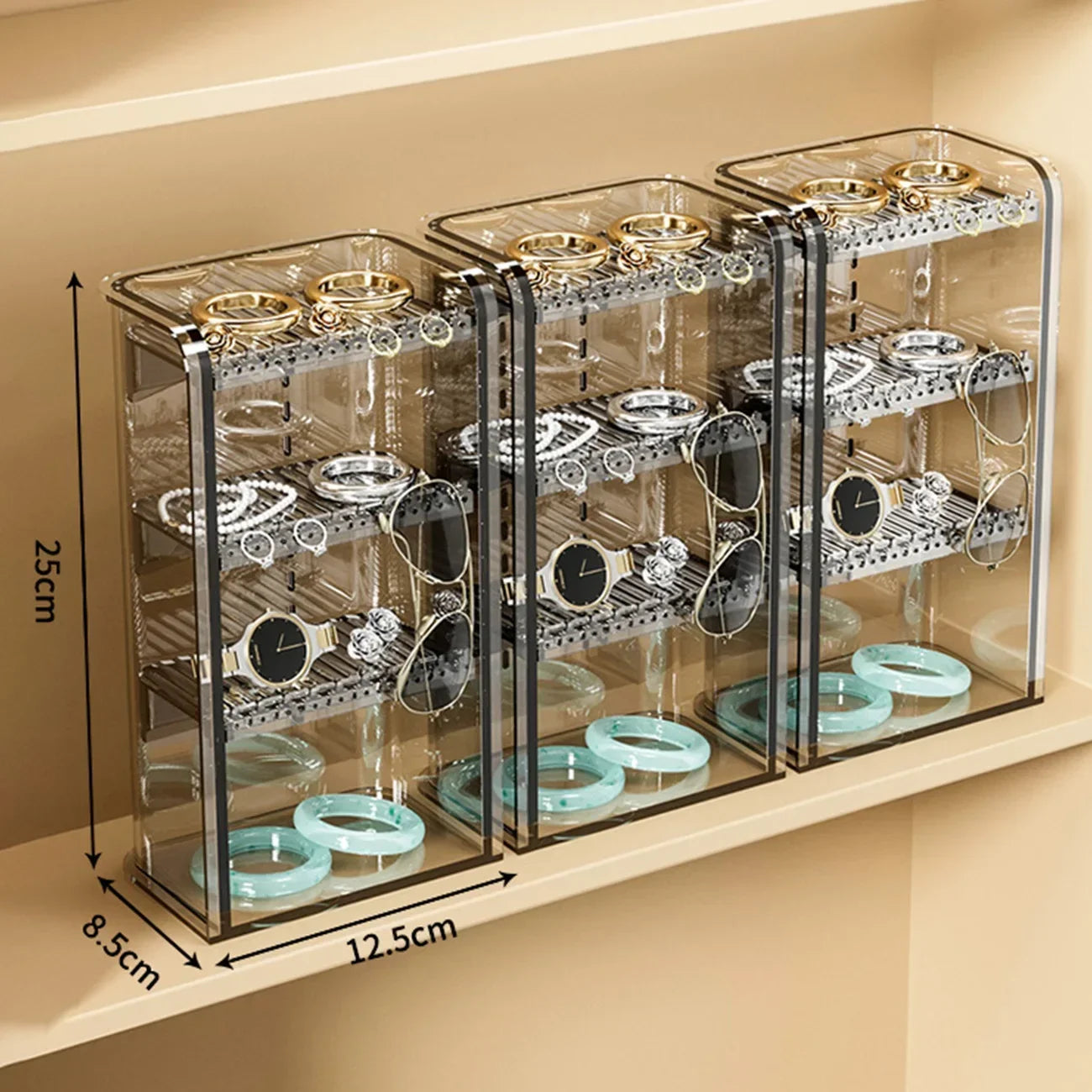 ELMAS Acrylic Makeup Organizer Storage Box for Jewelry - Al Masam Stationery LLC