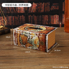 ELMAS Elegant Retro Book-Style Tissue Box