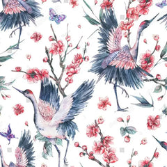 ELMAS Custom 3D Wallpaper Mural Bamboo Leaf Crane Decor - Al Masam Stationery LLC