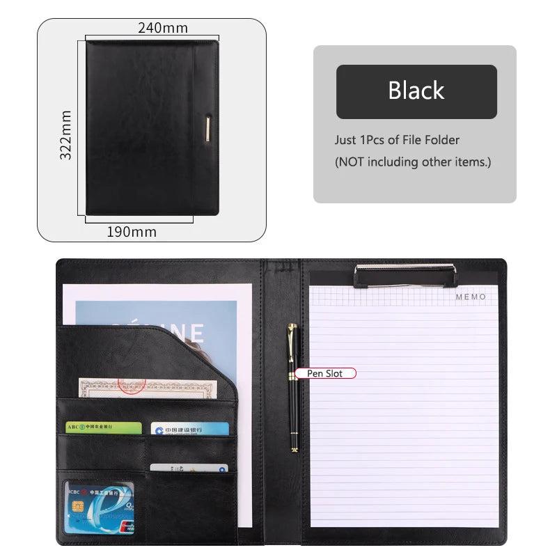 ELMAS Elegant Rose Gold Leather Padfolio & Clipboard Holder - Al Masam Stationery LLC