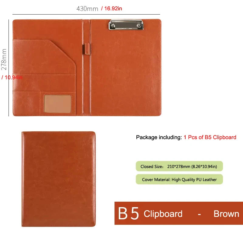 ELMAS Premium Leather Clipboard Padfolio for Professionals - Al Masam Stationery LLC
