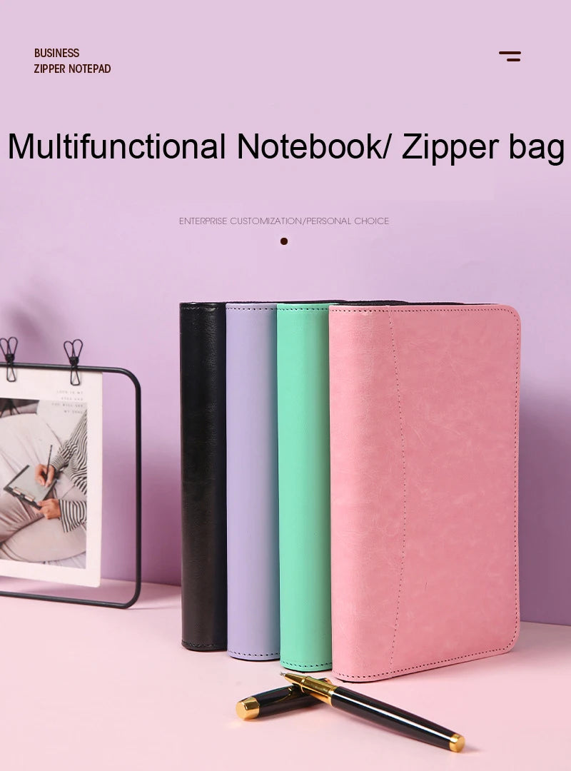 ELMAS Stylish A6 Leather Binder Planner with Calculator - Al Masam Stationery LLC