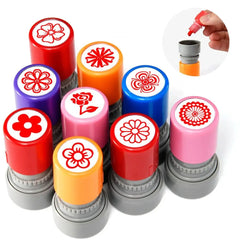 Students Rewards Rewards Flower Stamp DIY Drawing Toy Positive Review Star Grading Stamp Self Inking Encouraging