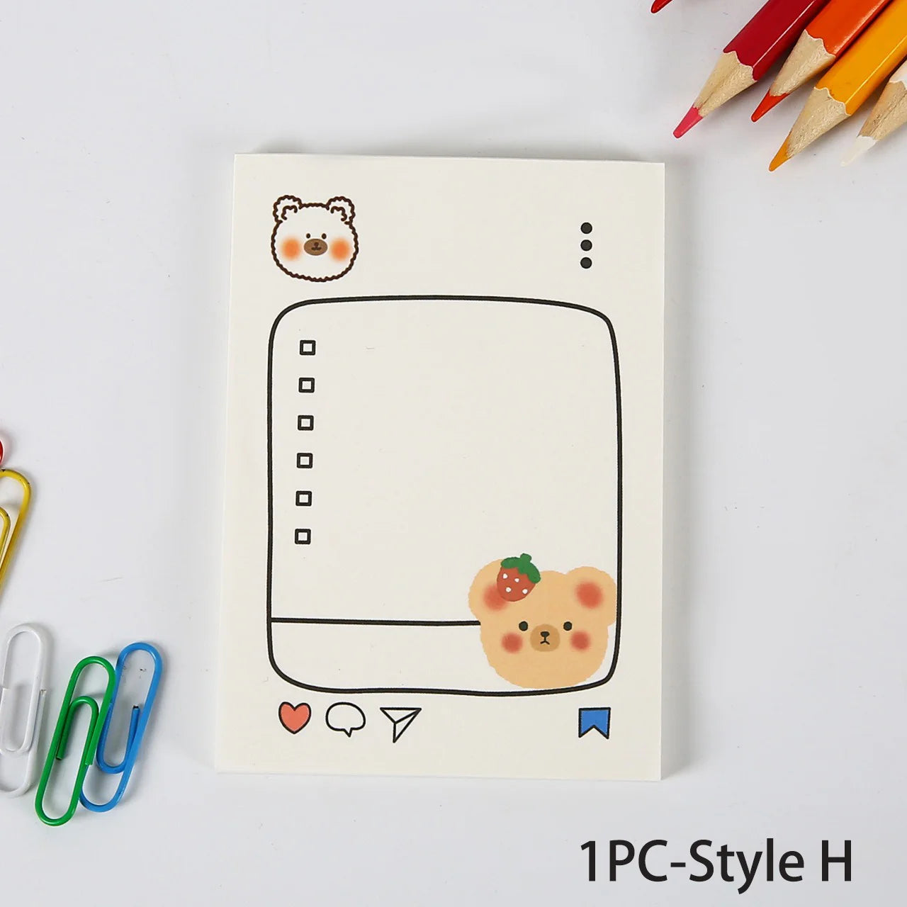 ELMAS Simple Memo Pad Tearable Kawaii Fruit Notes - Al Masam Stationery LLC