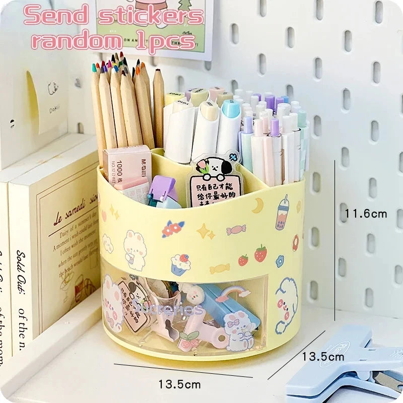 ELMAS Kawaii Rotating Pen Holder & Stationery Organizer Box - Al Masam Stationery LLC