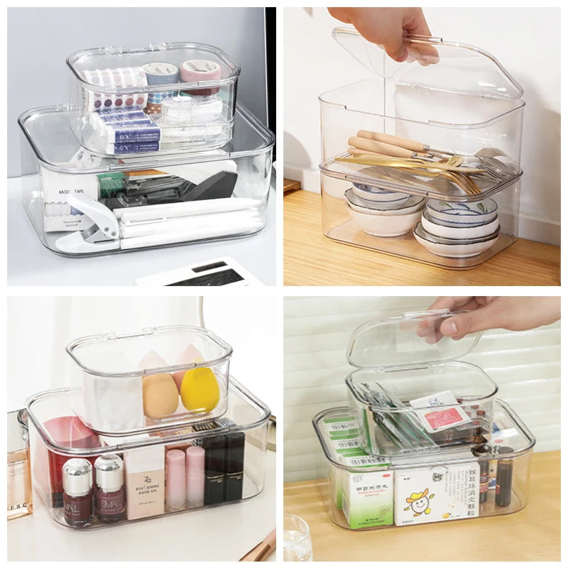 ELMAS Transparent Acrylic Cosmetics Storage Box Organizer - Al Masam Stationery LLC