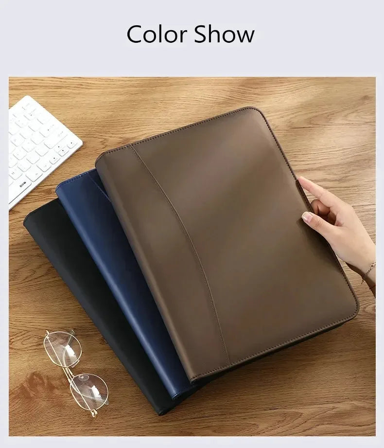 ELMAS Premium A4 Leather Padfolio & Organizer - Al Masam Stationery LLC