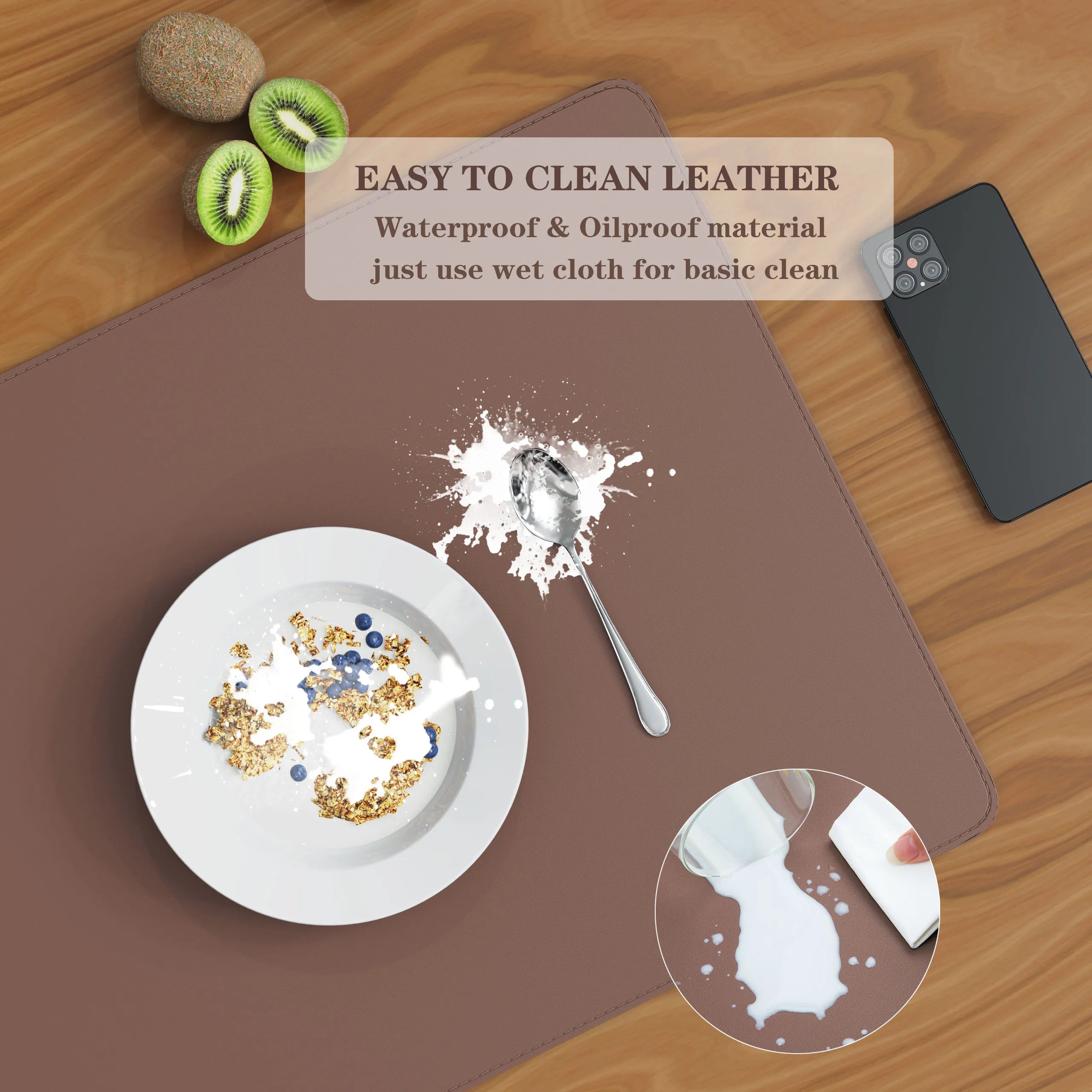 ELMAS Premium Dual-Sided Cork & Leather Mouse Pad - Al Masam Stationery LLC