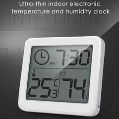 ELMAS Modern Digital Desk Clock with Temp & Humidity Display