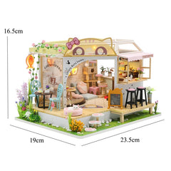 ELMAS Creative Wooden Mini Dollhouse DIY Kit