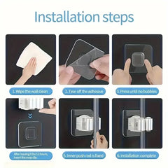 ELMAS Mop Hanger 4 Pack Broom Holder Wall Mount Storage - Al Masam Stationery LLC
