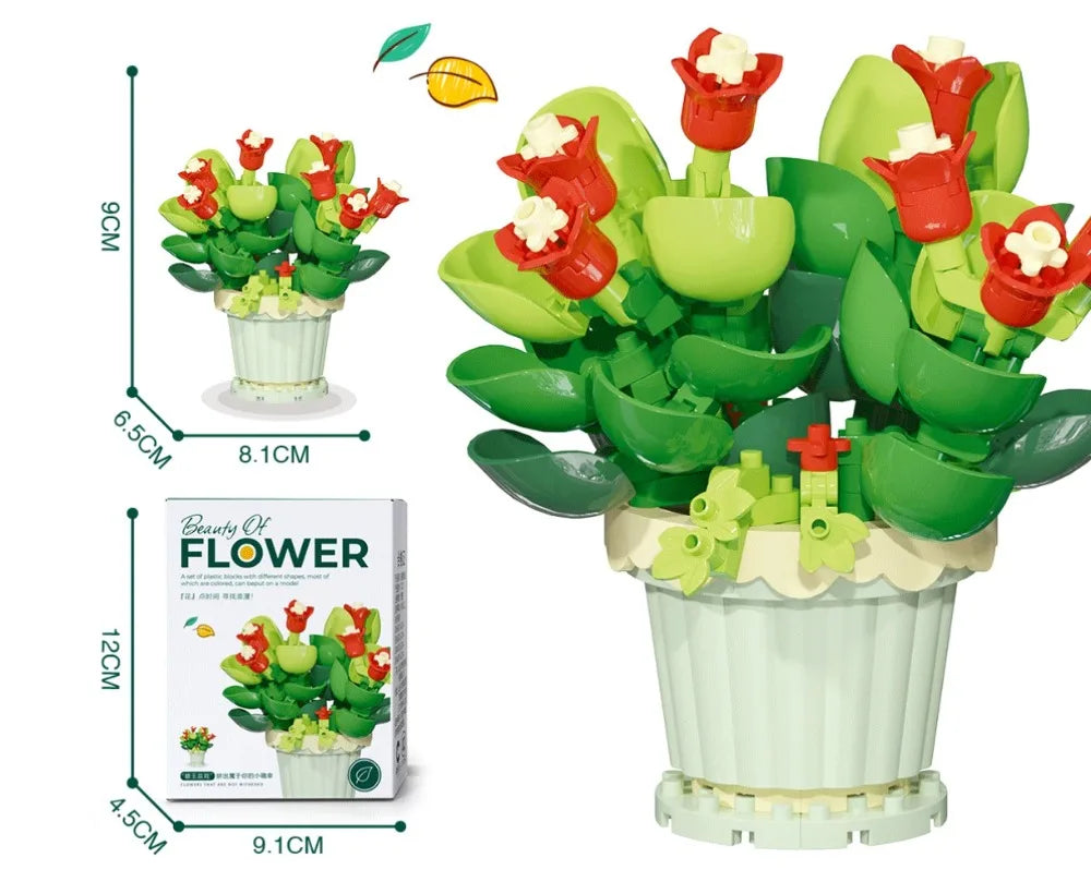 ELMAS DIY Flower Building Blocks - Creative Potted Decor - Al Masam Stationery LLC