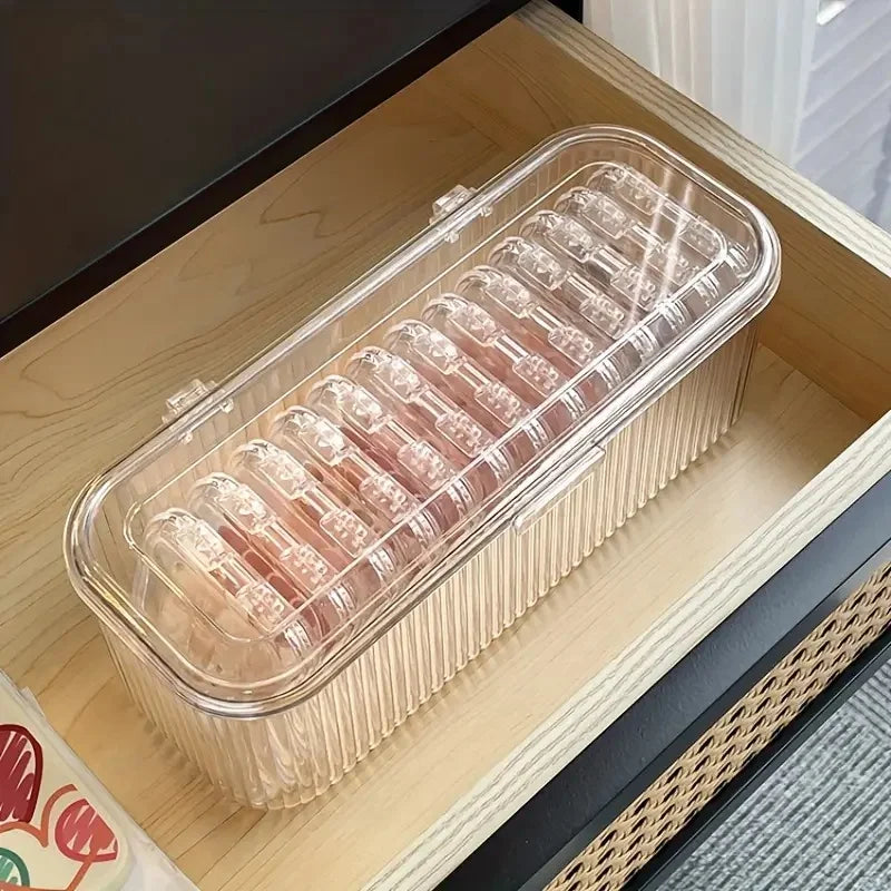 ELMAS Acrylic Nail Art Storage Box Set with Lid Sealed - Al Masam Stationery LLC