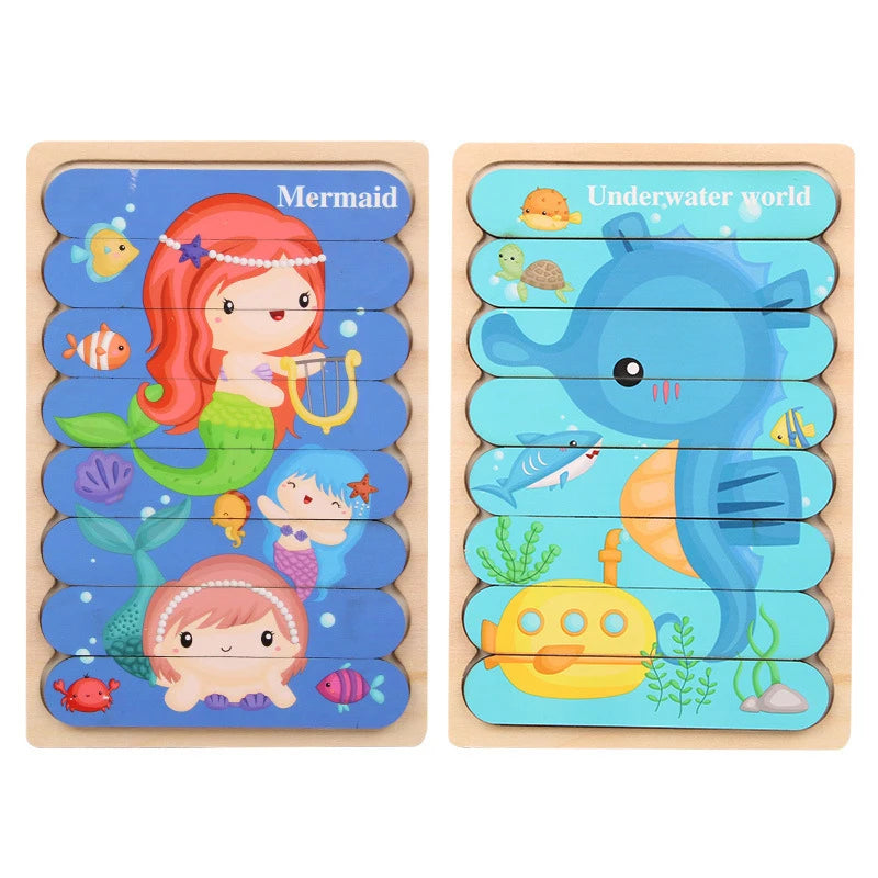ELMAS Montessori Baby Wooden Puzzle Toys for 2-3 Years - Al Masam Stationery LLC
