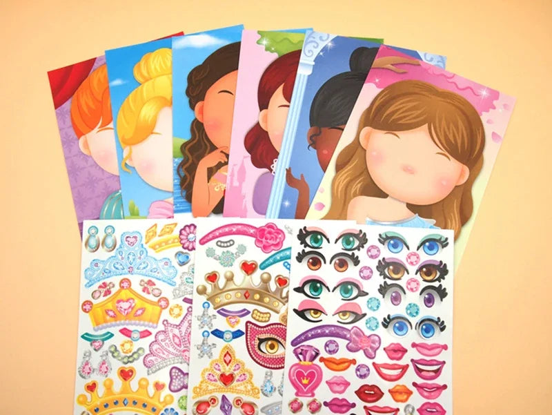 ELMAS Cute Cartoon Face Puzzle DIY Sticker Book Set - Al Masam Stationery LLC