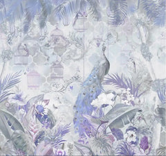 ELMAS Custom Peacock Flowers Birds Wallpaper Mural - Al Masam Stationery LLC