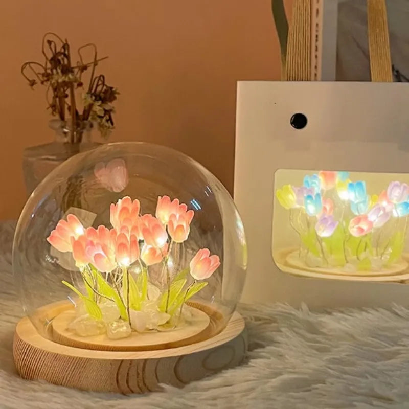 ELMAS LED DIY Mini Tulip Night Light Cute Home Decor - Al Masam Stationery LLC
