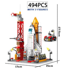 ELMAS Manned Rocket Building Blocks with Astronaut Figure