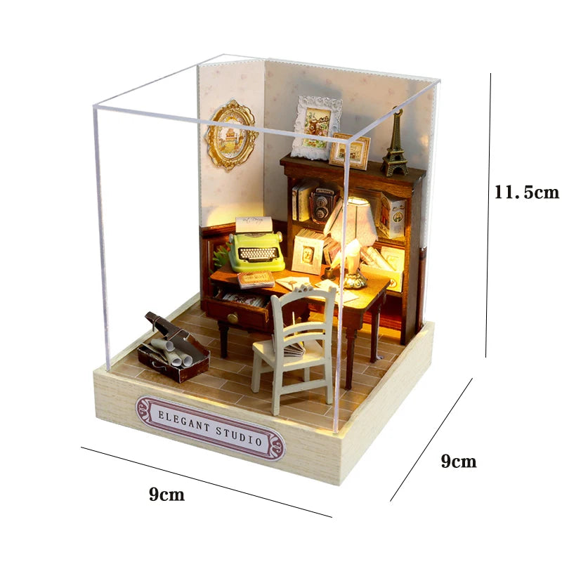 ELMAS Creative Mini Dollhouse 3D Puzzle Kit for Home Decor - Al Masam Stationery LLC