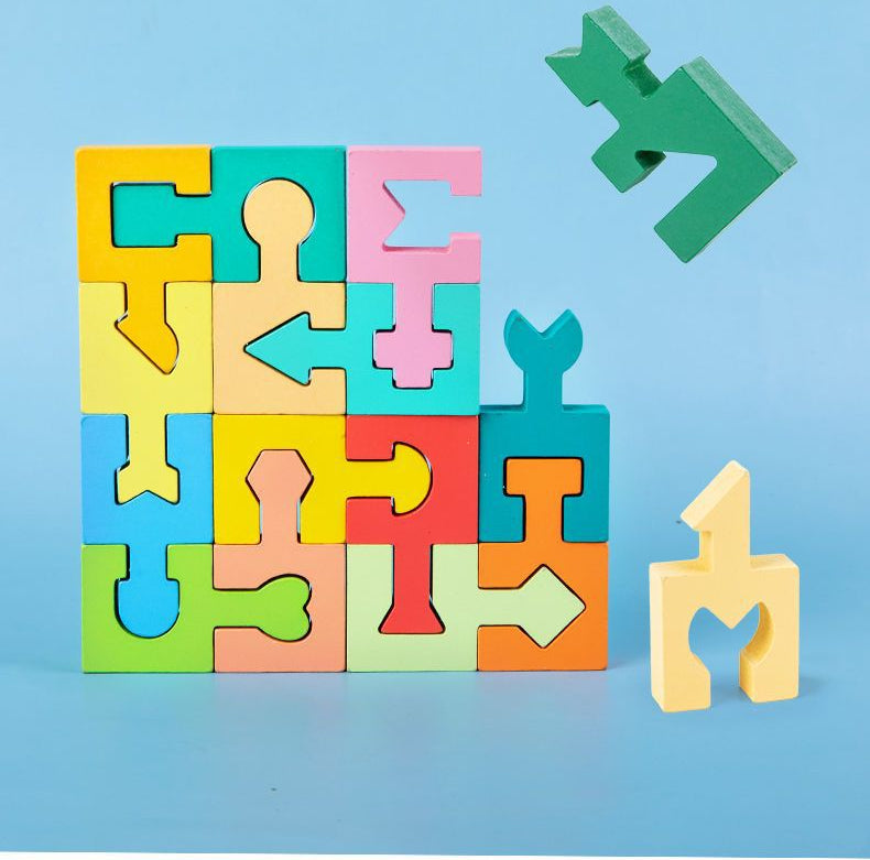 ELMAS Shape Matching Wooden Puzzles for Kids Learning - Al Masam Stationery LLC