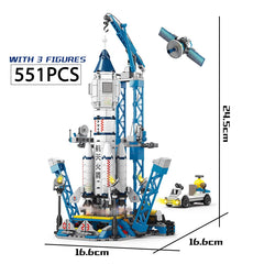 ELMAS Manned Rocket Building Blocks with Astronaut Figure