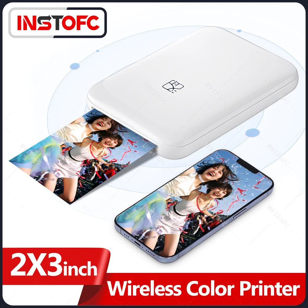 ELMAS Portable Bluetooth Mini Photo Printer for 2x3 Sticky Prints - Al Masam Stationery LLC