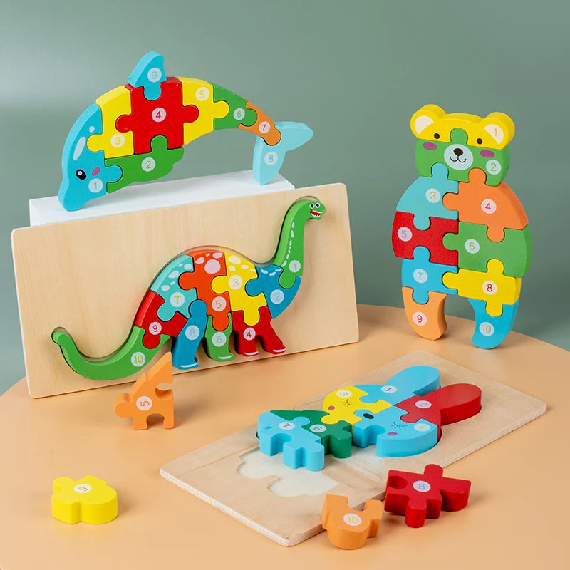 ELMAS Montessori Wooden Toddler Puzzles for Kids - Al Masam Stationery LLC