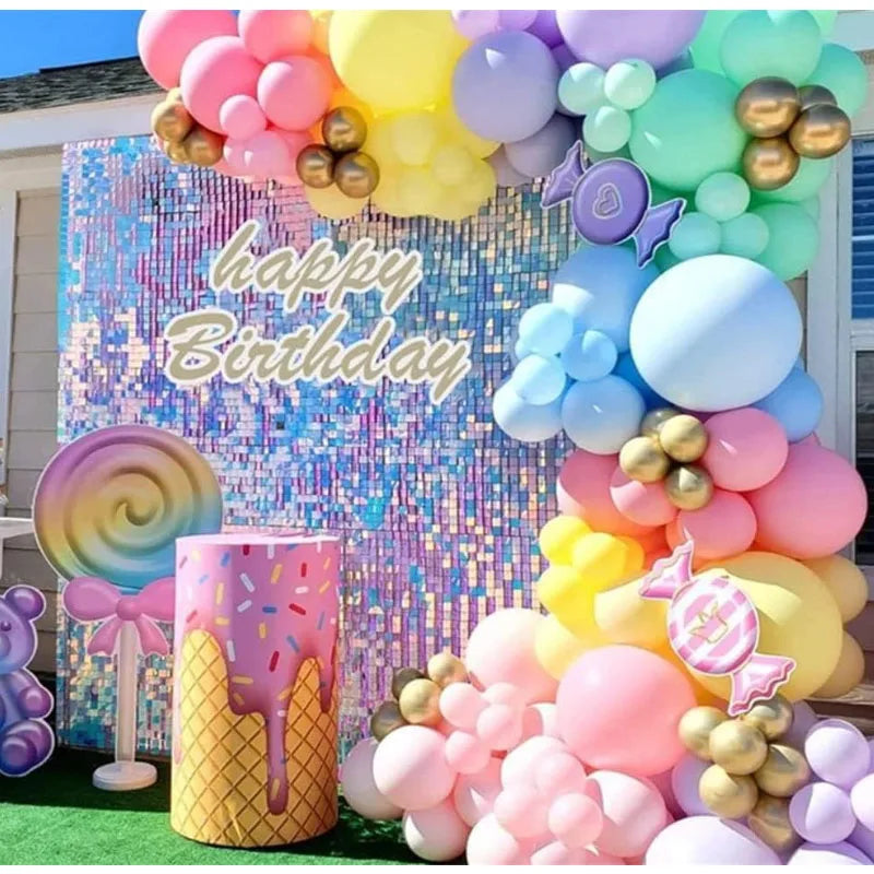 ELMAS 24 Pcs Shimmer Sequin Backdrop Blue Black Decor - Al Masam Stationery LLC