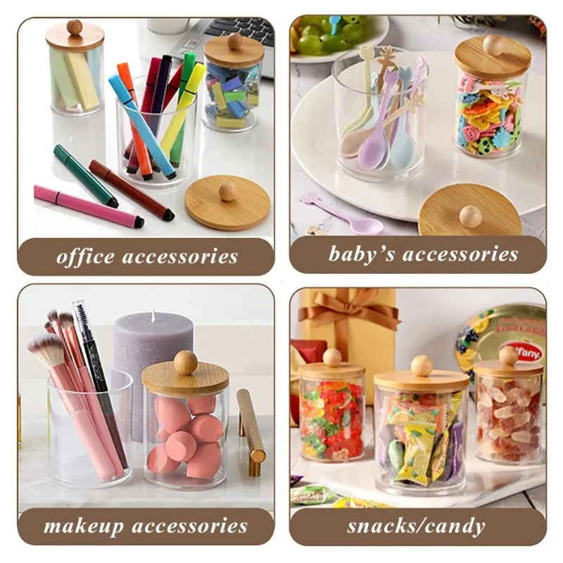 ELMAS Storage Organizer Holder Canister Jars for Cotton Rounds - Al Masam Stationery LLC
