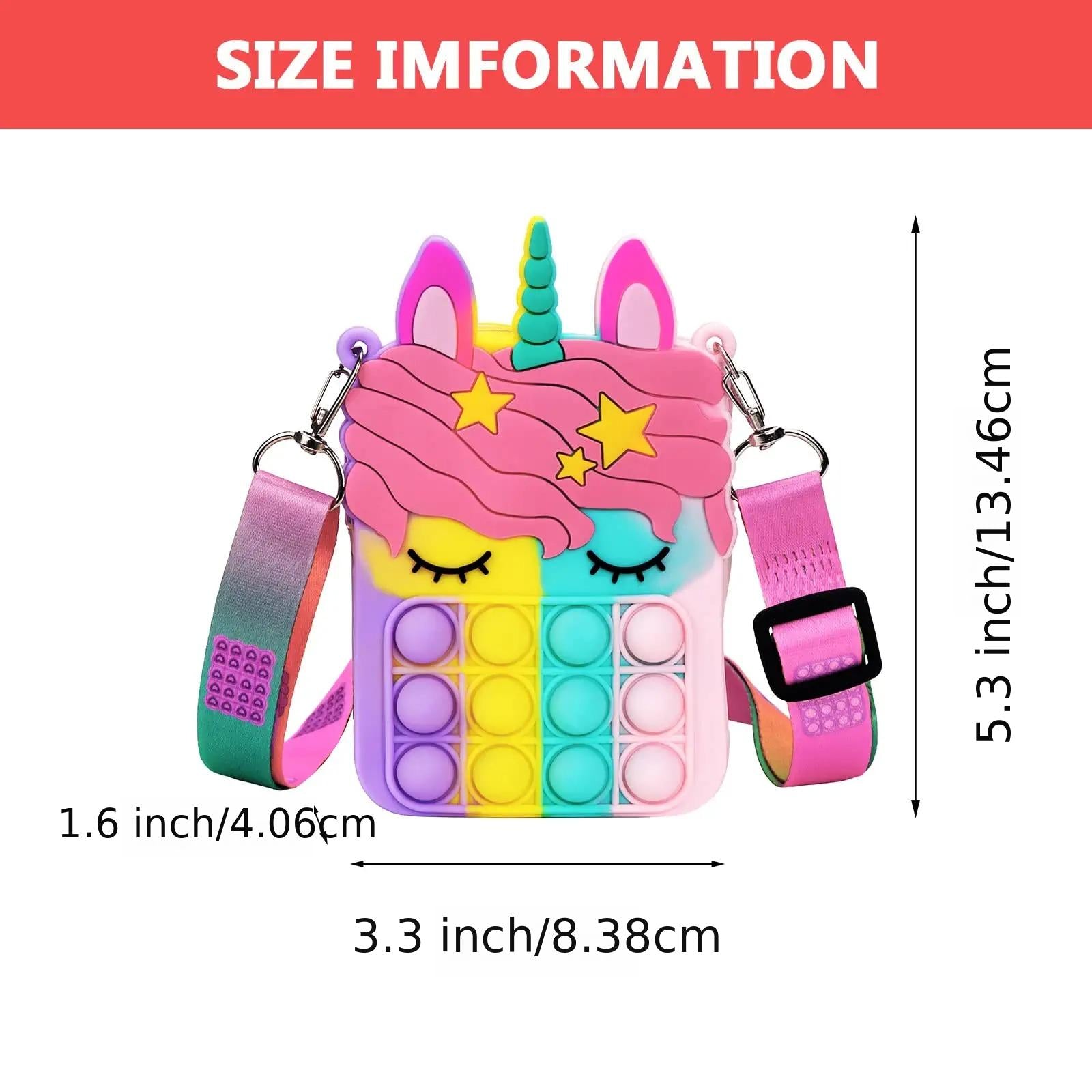 ELMAS Unicorn Pop Purse Bag With Fidget Toy For Girls - Al Masam Stationery LLC