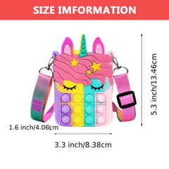ELMAS Unicorn Pop Purse Bag With Fidget Toy For Girls - Al Masam Stationery LLC