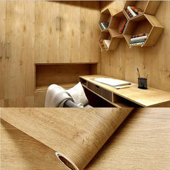 ELMAS Retro Faux Wood Waterproof Vinyl Wallpaper Roll - Al Masam Stationery LLC